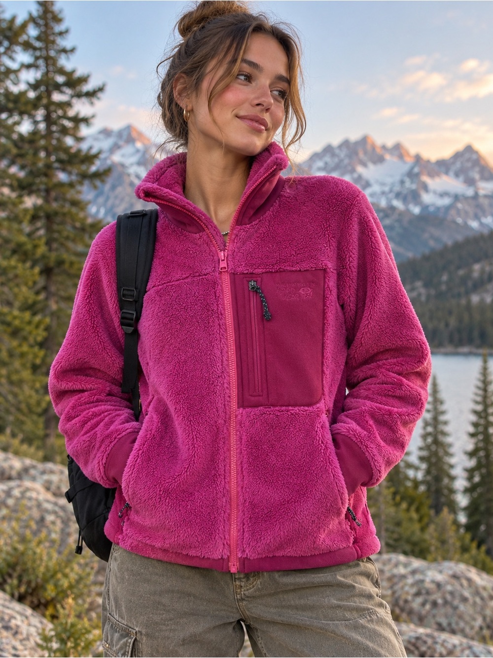Mountain Hardwear Monkey Woman Fleece Jacket Pink Y2K Gorpcore Small